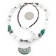 Certified Authentic Navajo .925 Sterling Silver White Howlite Abalone Hematite Native American Necklace 16090-1