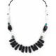Certified Authentic Navajo .925 Sterling Silver White Howlite Black Onyx Hematite Native American Necklace 16091-5
