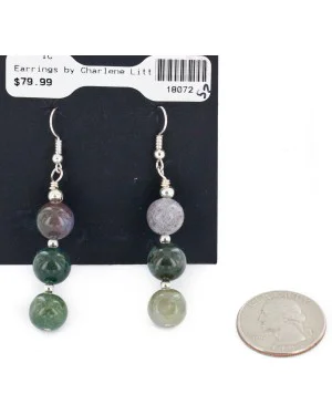 Certified Authentic Navajo .925 Sterling Silver Hooks Natural Jasper Native American Earrings 18072-52 Certified Authentic Navajo .925 Sterling Silver Hooks Natural Jasper Native American Earrings 18072-52