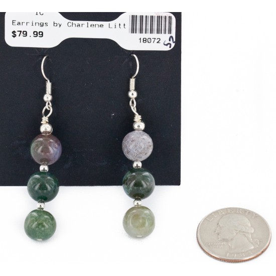 Certified Authentic Navajo .925 Sterling Silver Hooks Natural Jasper Native American Earrings 18072-52 Certified Authentic Navajo .925 Sterling Silver Hooks Natural Jasper Native American Earrings 18072-52