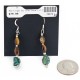 Certified Authentic Navajo .925 Sterling Silver Hooks Natural Turquoise Tigers Eye Native American Earrings 18072-55