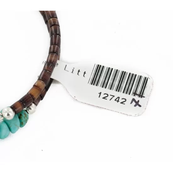 Certified Authentic Navajo Natural Turquoise Gaspeite Heishi Adjustable Wrap Native American Bracelet 12742-71 Certified Authentic Navajo Natural Turquoise Gaspeite Heishi Adjustable Wrap Native American Bracelet 12742-71
