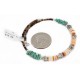 Certified Authentic Navajo Natural Turquoise Graduated Melon Shell Heishi Adjustable Wrap Native American Bracelet 12742-72