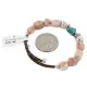 Certified Authentic Navajo Natural Turquoise Agate Heishi Adjustable Wrap Native American Bracelet 12732-74