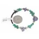 Navajo Natural Turquoise Amethyst Heishi Adjustable Wrap Bracelet 12742-76
