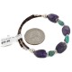 Certified Authentic Navajo Natural Amethyst Turquoise Heishi Adjustable Wrap Native American Bracelet 12742-73