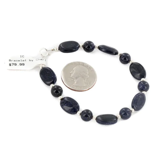 Certified Authentic .925 Sterling Silver Navajo Natural Goldstone Native American Bracelet 12742-208 Certified Authentic .925 Sterling Silver Navajo Natural Goldstone Native American Bracelet 12742-208