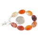 Certified Authentic .925 Sterling Silver Navajo Natural Carnelian Native American Bracelet 12742-203
