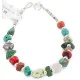 Certified Authentic .925 Sterling Silver Navajo Natural Turquoise and Multicolor Stones Native American Bracelet 12907-3 Certified Authentic .925 Sterling Silver Navajo Natural Turquoise and Multicolor Stones Native American Bracelet 12907-3