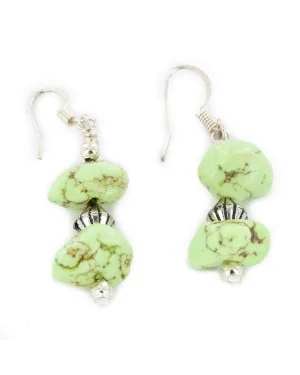 Certified Authentic Navajo .925 Sterling Silver Hooks Gaspeite Native American Earrings 18072-53 Certified Authentic Navajo .925 Sterling Silver Hooks Gaspeite Native American Earrings 18072-53