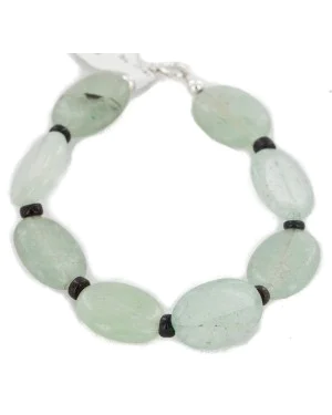 Certified Authentic Navajo .925 Sterling Silver Natural Quartz Black Onyx Native American Bracelet 12742-200