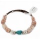 Certified Authentic Navajo Natural Turquoise Agate Heishi Adjustable Wrap Native American Bracelet 12732-74