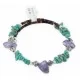 Navajo Natural Turquoise Amethyst Heishi Adjustable Wrap Bracelet 12742-76