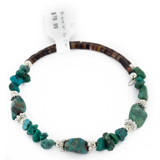 Navajo Natural Turquoise Heishi Adjustable Wrap Bracelet 12742-77 Navajo Natural Turquoise Heishi Adjustable Wrap Bracelet 12742-77
