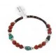 Certified Authentic Navajo Natural Turquoise Red Jasper Heishi Adjustable Wrap Native American Bracelet 12742-78