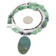 Certified Authentic Navajo .925 Sterling Silver Natural Turquoise Green Agate Jade Hematite Native American Necklace  16090-7