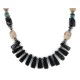 Certified Authentic Navajo .925 Sterling Silver Natural Turquoise Jasper Hematite Black Onyx Native American Necklace 16091-6 Certified Authentic Navajo .925 Sterling Silver Natural Turquoise Jasper Hematite Black Onyx Native American Necklace 16091-6