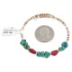 Certified Authentic Navajo Natural Turquoise Coral Heishi Adjustable Wrap Native American Bracelet 12906
