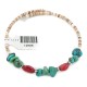 Certified Authentic Navajo Natural Turquoise Coral Heishi Adjustable Wrap Native American Bracelet 12906