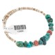 Certified Authentic Navajo Natural Spiderweb Turquoise Heishi Coral Adjustable Wrap Native American Bracelet 12905 Certified Authentic Navajo Natural Spiderweb Turquoise Heishi Coral Adjustable Wrap Native American Bracelet 12905