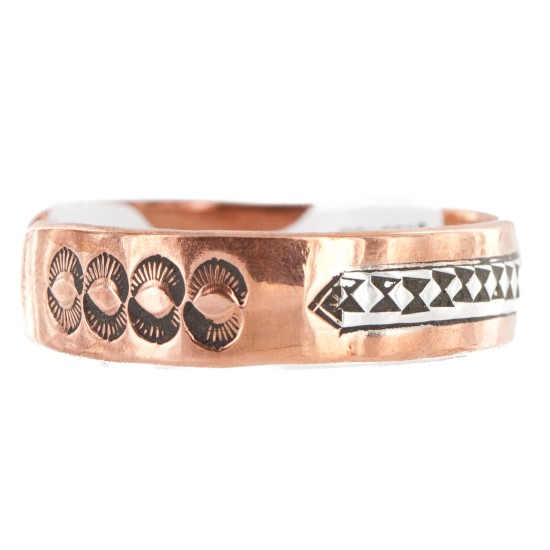 Handmade Certified Authentic Navajo Pure .925 Sterling Silver and Copper Native American Bracelet 12902-5 Handmade Certified Authentic Navajo Pure .925 Sterling Silver and Copper Native American Bracelet 12902-5