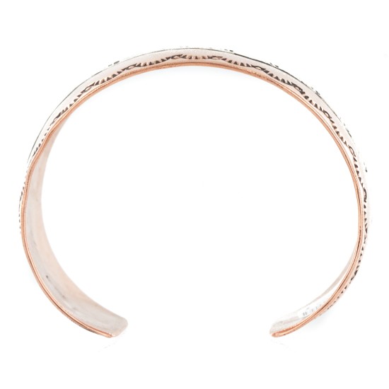 Handmade Certified Authentic Navajo Pure .925 Sterling Silver and Copper Native American Bracelet 12899-3 Handmade Certified Authentic Navajo Pure .925 Sterling Silver and Copper Native American Bracelet 12899-3