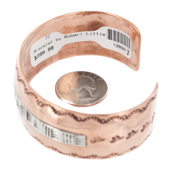 Handmade Certified Authentic Navajo Pure .925 Sterling Silver and Copper Native American Bracelet 12899-3 Handmade Certified Authentic Navajo Pure .925 Sterling Silver and Copper Native American Bracelet 12899-3
