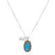 .925 Sterling Silver Handmade Certified Authentic Navajo Natural Turquoise Native American Necklace 24385-2