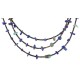 3 Strand Certified Authentic Navajo .925 Sterling Silver Natural Turquoise Lapis Native American Necklace 16094-2