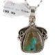 .925 Sterling Silver Handmade Certified Authentic Navajo Natural Turquoise Native American Necklace  12816