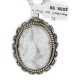 .925 Sterling Silver Handmade Certified Authentic Navajo White Howlite Native American Pendant 24462