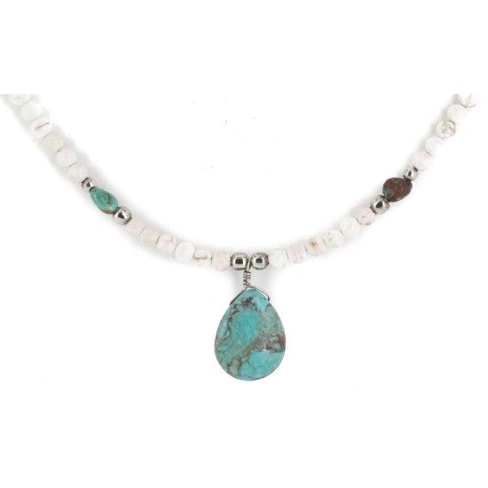Certified Authentic Navajo .925 Sterling Silver White Howlite Native American Necklace 25232-2 Certified Authentic Navajo .925 Sterling Silver White Howlite Native American Necklace 25232-2
