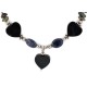 Heart Certified Authentic Navajo .925 Sterling Silver Natural Lapis Black Onyx Turquoise Native American Necklace 15760-11-0