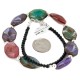 Navajo .925 Sterling Silver Black Onyx Dyed Amethyst and Quartz Native American Necklace 25286-6