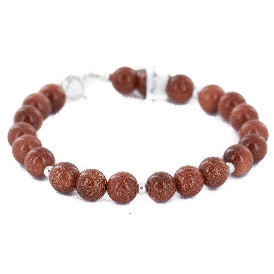 Certified Authentic .925 Sterling Silver Navajo Natural Goldstone Native American Bracelet 12895-2 Certified Authentic .925 Sterling Silver Navajo Natural Goldstone Native American Bracelet 12895-2
