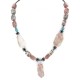 Certified Authentic Navajo .925 Sterling Silver Natural Agate Hematite Turquoise Native American Necklace 750122-4