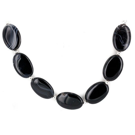 Certified Authentic Navajo .925 Sterling Silver Natural Black Onyx Native American Necklace 25287-2 Certified Authentic Navajo .925 Sterling Silver Natural Black Onyx Native American Necklace 25287-2