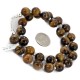 Certified Authentic Navajo .925 Sterling Silver Natural Tigers Eye Native American Necklace 25288-2