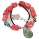 Certified Authentic Navajo .925 Sterling Silver Natural Turquoise Coral Native American Necklace 750100-16 Certified Authentic Navajo .925 Sterling Silver Natural Turquoise Coral Native American Necklace 750100-16