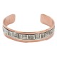 Handmade Certified Authentic Navajo Pure .925 Sterling Silver and Copper Native American Bracelet 12703-4