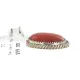 .925 Sterling Silver Handmade Certified Authentic Navajo Natural Red Jasper Native American Necklace 12885-3