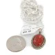 .925 Sterling Silver Handmade Certified Authentic Navajo Natural Red Jasper Native American Necklace 12885-3