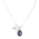 .925 Sterling Silver Handmade Certified Authentic Navajo Natural Lapis Native American Necklace 12885-2