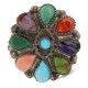 Petit Point Handmade Certified Authentic Zuni .925 Sterling Silver Natural Turquoise and Multicolor Native American Ring 16881 Petit Point Handmade Certified Authentic Zuni .925 Sterling Silver Natural Turquoise and Multicolor Native American Ring 16881