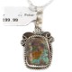 .925 Sterling Silver Certified Authentic Handmade Navajo Natural Turquoise Native American Necklace 12816-3
