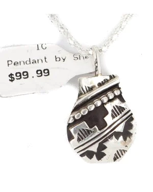 .925 Sterling Silver Handmade Certified Authentic Navajo Native American Necklace 24423-4 .925 Sterling Silver Handmade Certified Authentic Navajo Native American Necklace 24423-4
