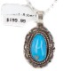 .925 Sterling Silver Handmade Certified Authentic Navajo Natural Turquoise Native American Necklace 24384-2