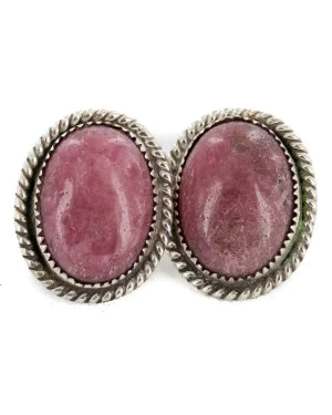 Certified Authentic .925 Sterling Silver Handmade Navajo Natural Charoite Stud Native American Earrings 12886-2 Certified Authentic .925 Sterling Silver Handmade Navajo Natural Charoite Stud Native American Earrings 12886-2