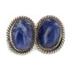 Certified Authentic .925 Sterling Silver Handmade Navajo Natural Lapis Stud Native American Earrings 12886-3