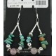 Certified Authentic Navajo .925 Sterling Silver Hooks Natural Turquoise Quartz Native American Earrings 370964277861